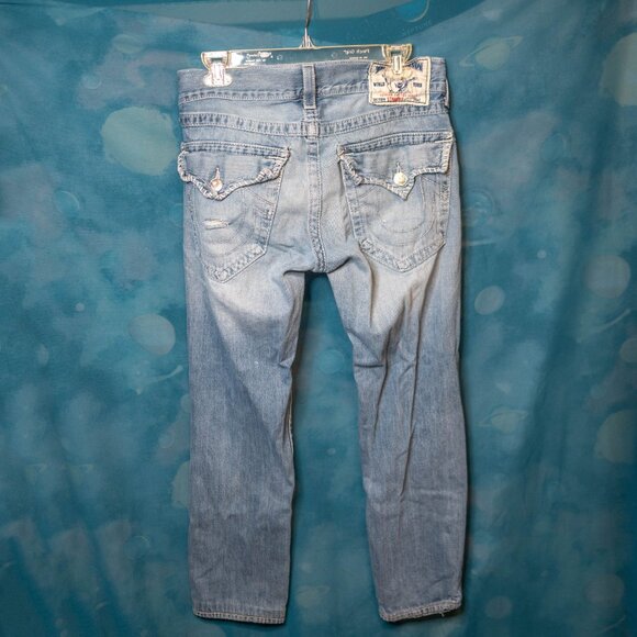 True Religion Joey Super T Bootcut h Distressed Jeans Made in USA, 31 - Picture 6 of 10